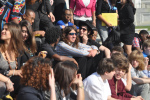 Monday, 4/16/2012 - IHTD’s youth participants sit on the steps of the Capitol Building.