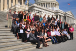 Monday, 4/16/2012 - IHTD’s youth participants sit on the steps of the Capitol Building.